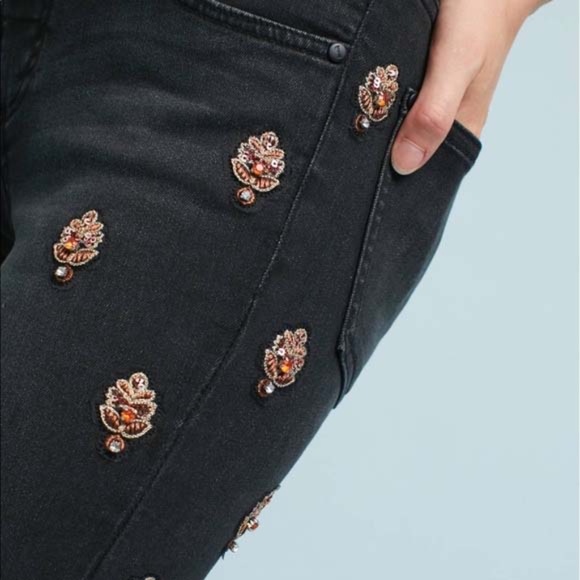 ANTHROPOLOGY PILCRO EMBELLISHED HIGH RISE JEANS 25 - Picture 4 of 9